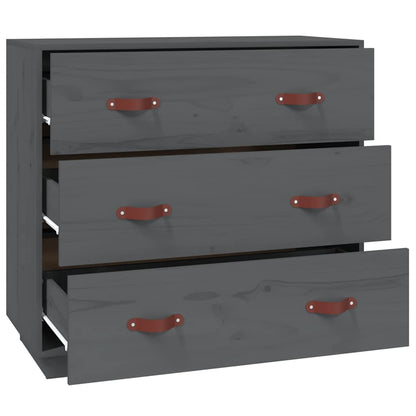 Sideboard Grey 80x40x75 cm Solid Wood Pine
