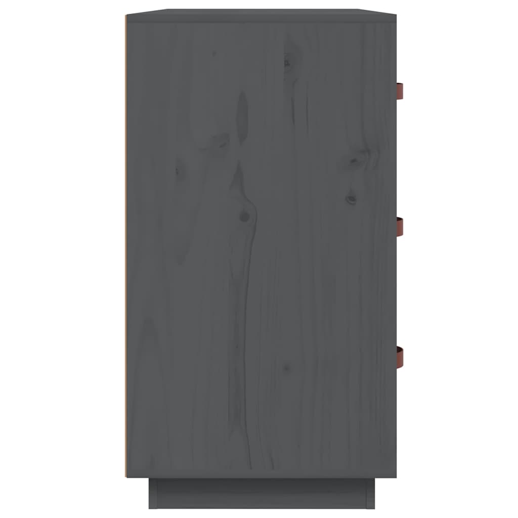 Sideboard Grey 80x40x75 cm Solid Wood Pine