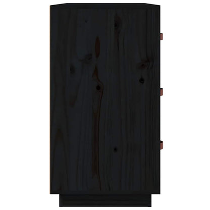 Sideboard Black 80x40x75 cm Solid Wood Pine