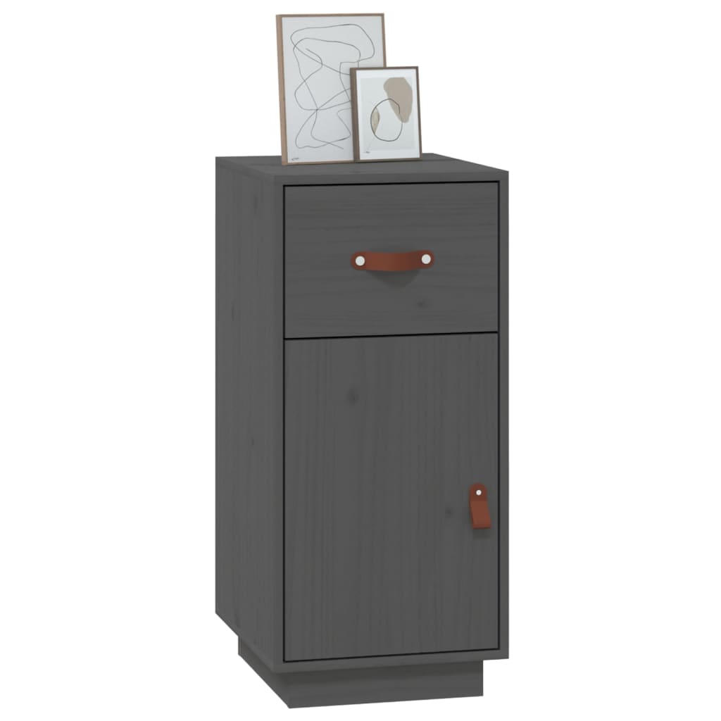 Sideboard Grey 34x40x75 cm Solid Wood Pine