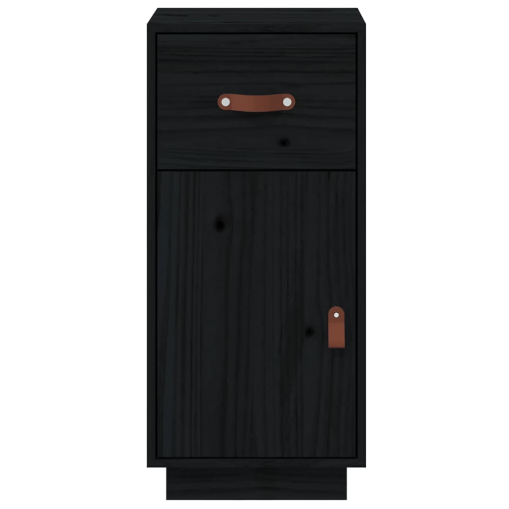 Sideboard Black 34x40x75 cm Solid Wood Pine