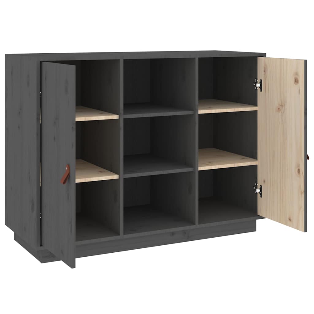 Sideboard Grey 100x40x75 cm Solid Wood Pine