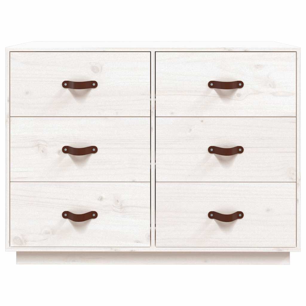 Sideboard White 100x40x75 cm Solid Wood Pine