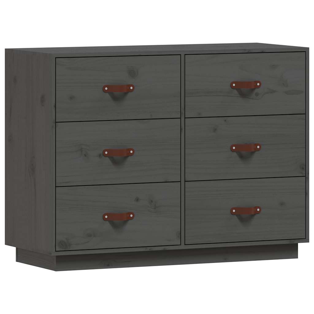 Sideboard Grey 100x40x75 cm Solid Wood Pine
