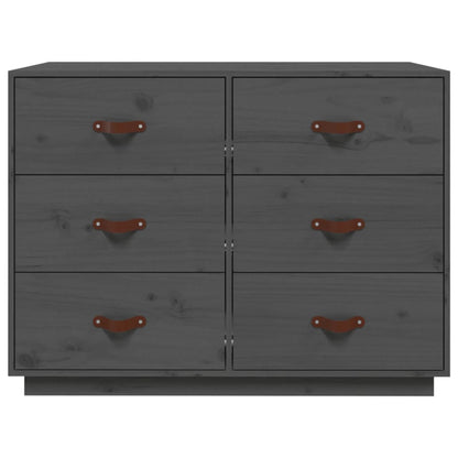 Sideboard Grey 100x40x75 cm Solid Wood Pine