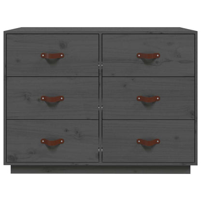 Sideboard Grey 100x40x75 cm Solid Wood Pine