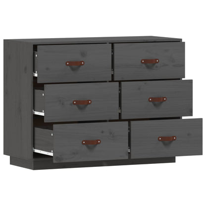Sideboard Grey 100x40x75 cm Solid Wood Pine