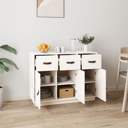 Sideboard White 100x40x75 cm Solid Wood Pine