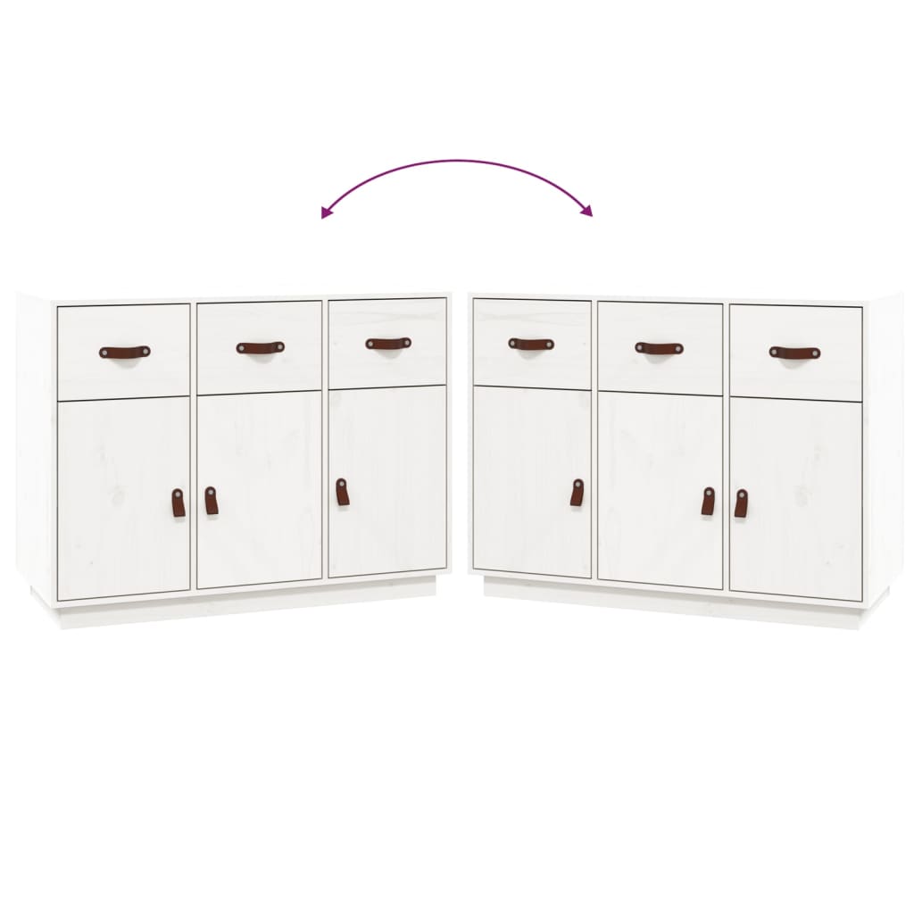 Sideboard White 100x40x75 cm Solid Wood Pine