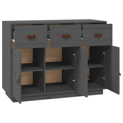 Sideboard Grey 100x40x75 cm Solid Wood Pine