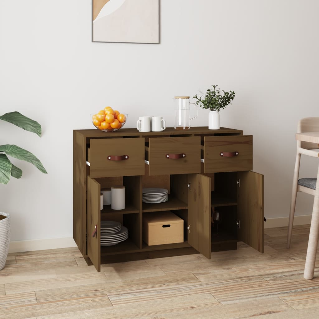 Sideboard Honey Brown 100x40x75 cm Solid Wood Pine