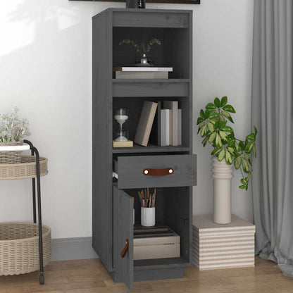 Highboard Grey 34x40x108,5 cm Solid Wood Pine