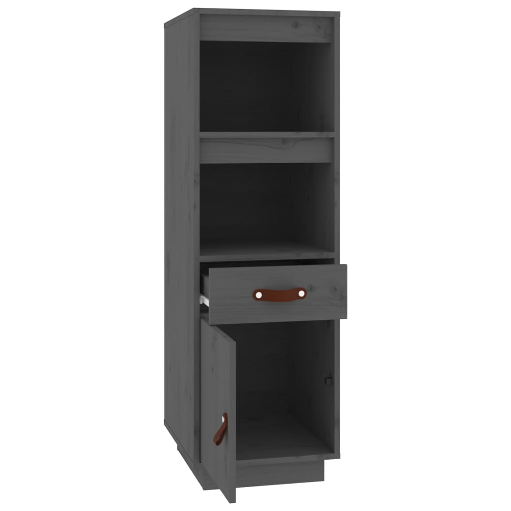 Highboard Grey 34x40x108,5 cm Solid Wood Pine