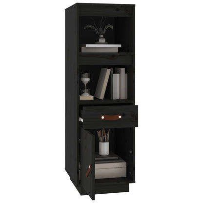 Highboard Black 34x40x108,5 cm Solid Wood Pine