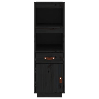 Highboard Black 34x40x108,5 cm Solid Wood Pine