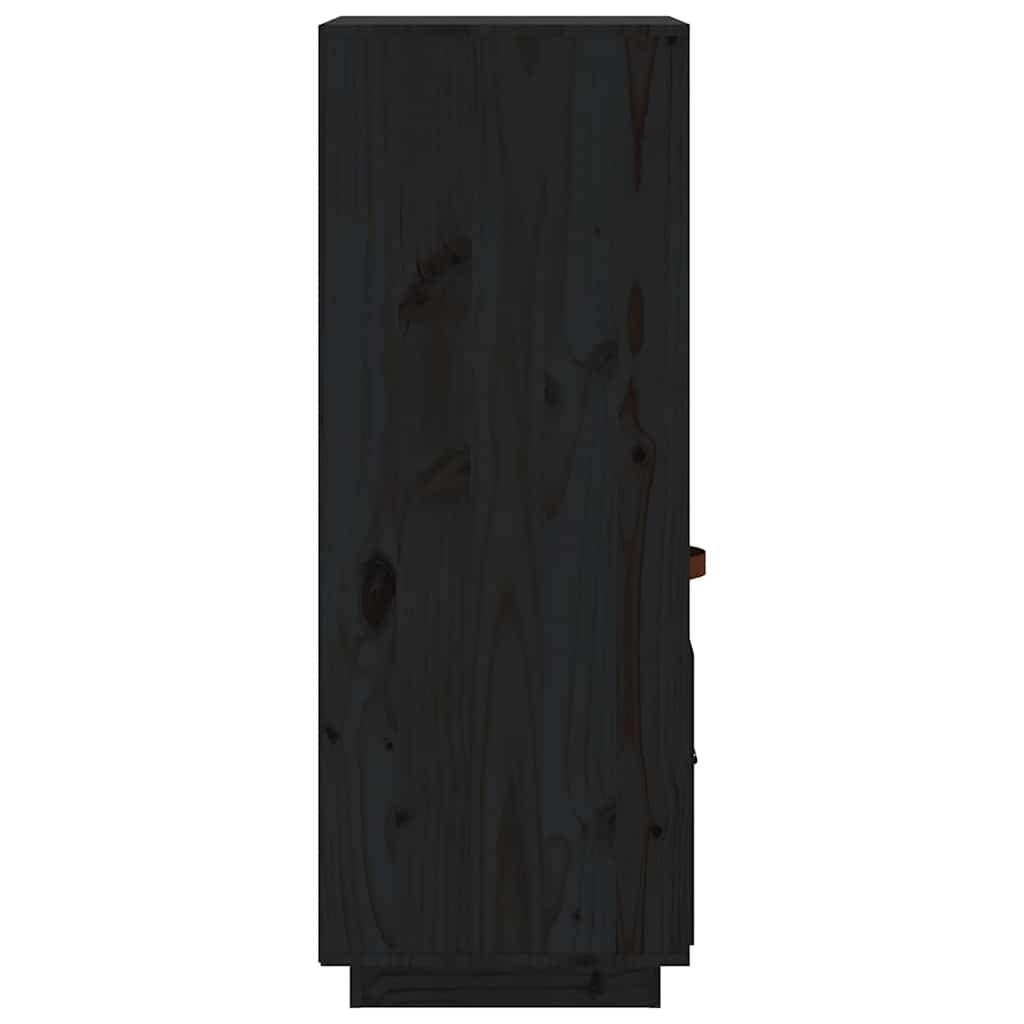 Highboard Black 34x40x108,5 cm Solid Wood Pine