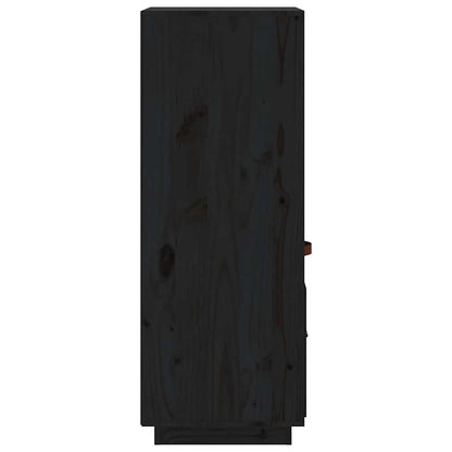 Highboard Black 34x40x108,5 cm Solid Wood Pine