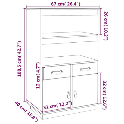 Highboard 67x40x108,5 cm Solid Wood Pine