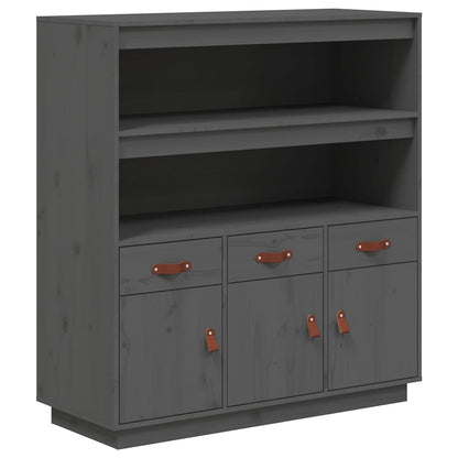 Highboard Grey 100x40x108,5 cm Solid Wood Pine