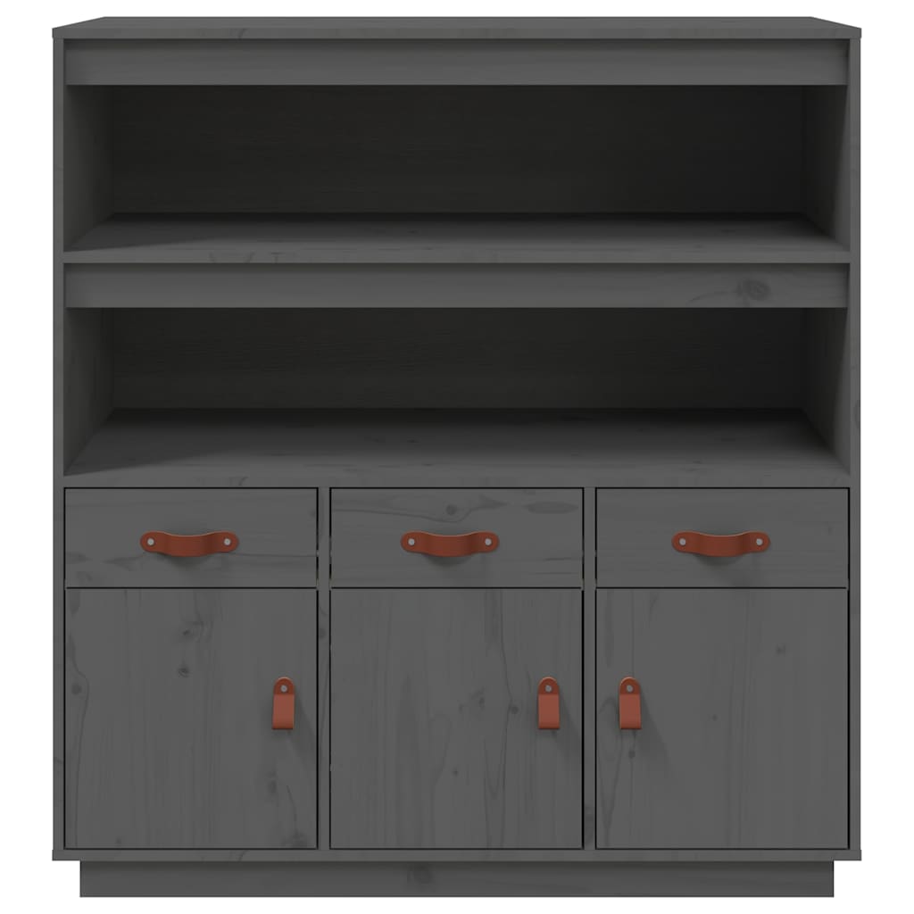 Highboard Grey 100x40x108,5 cm Solid Wood Pine