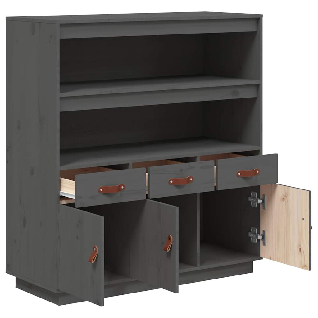 Highboard Grey 100x40x108,5 cm Solid Wood Pine