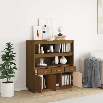 Highboard Honey Brown 100x40x108,5 cm Solid Wood Pine