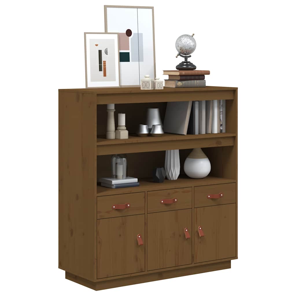 Highboard Honey Brown 100x40x108,5 cm Solid Wood Pine