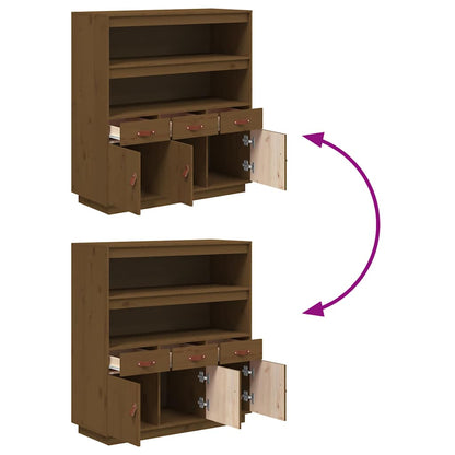 Highboard Honey Brown 100x40x108,5 cm Solid Wood Pine