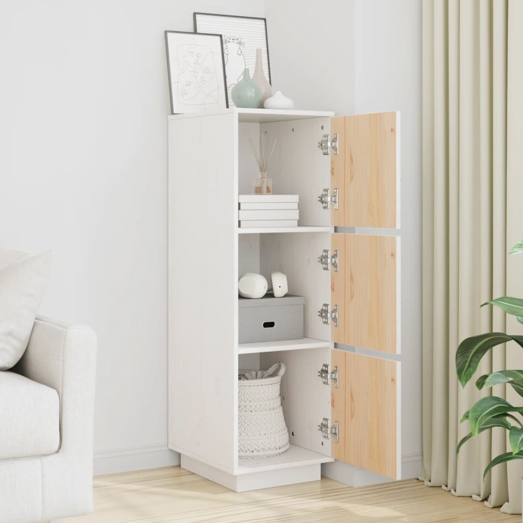 Highboard White 34x40x108.5 cm Solid Wood Pine