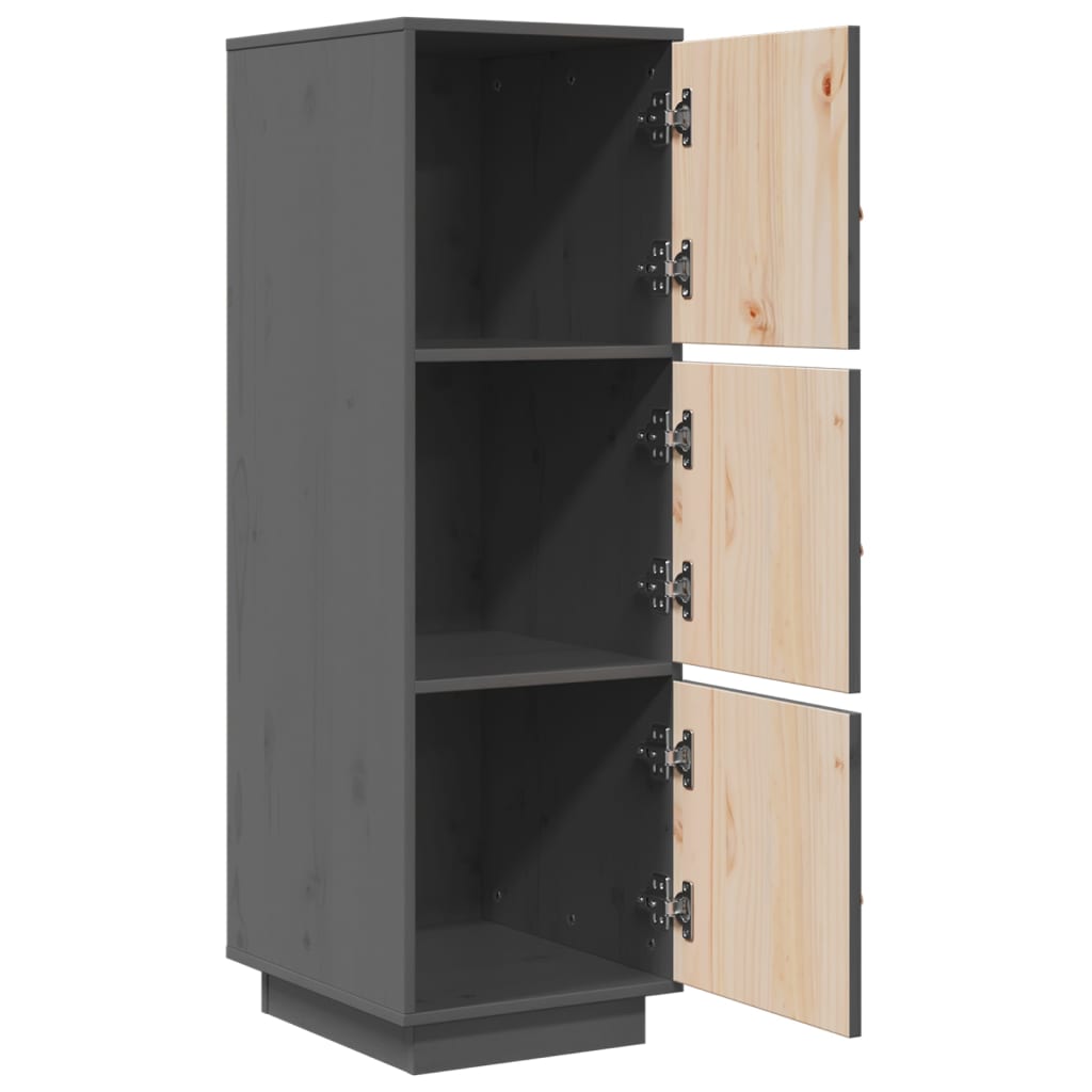 Highboard Grey 34x40x108.5 cm Solid Wood Pine