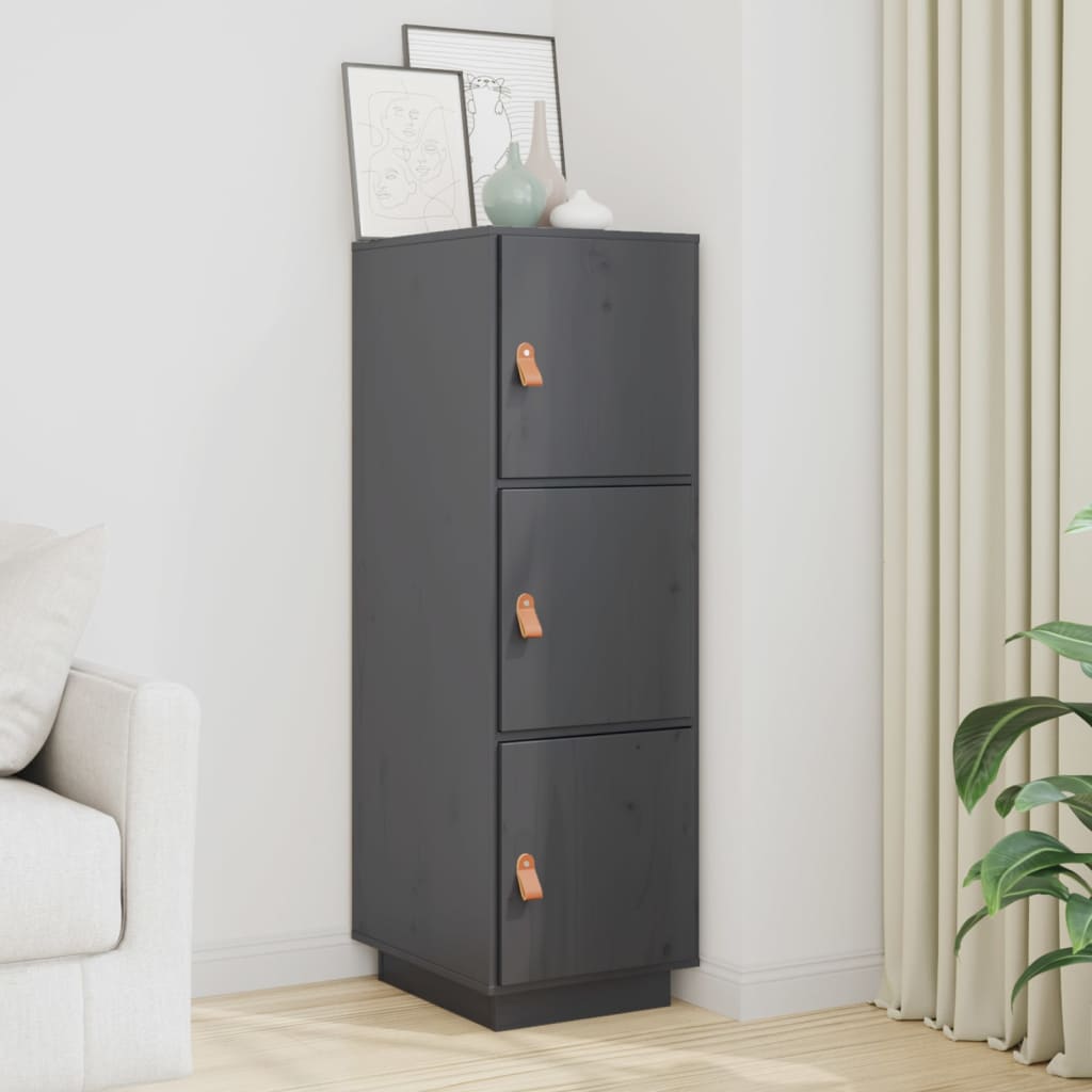 Highboard Grey 34x40x108.5 cm Solid Wood Pine