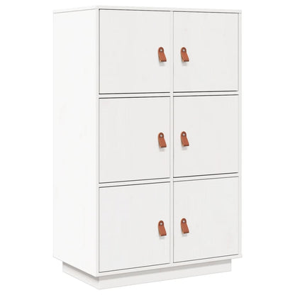 Highboard White 67x40x108,5 cm Solid Wood Pine