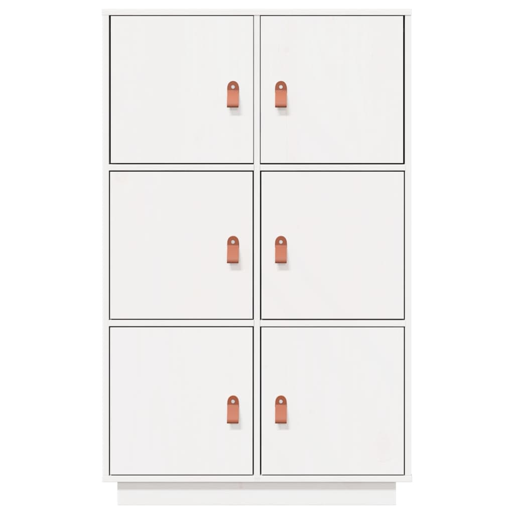 Highboard White 67x40x108,5 cm Solid Wood Pine
