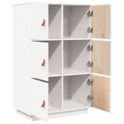 Highboard White 67x40x108,5 cm Solid Wood Pine