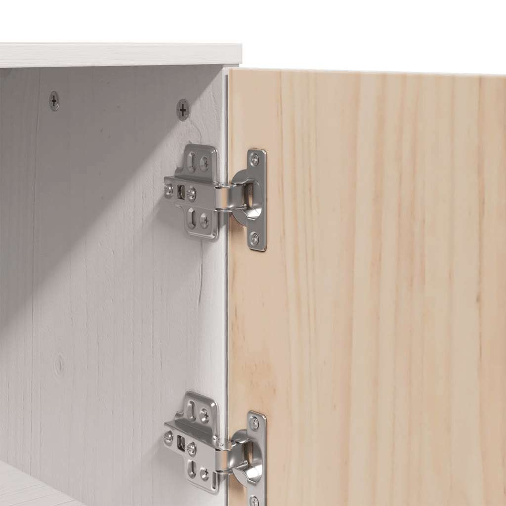 Highboard White 67x40x108.5 cm Solid Wood Pine
