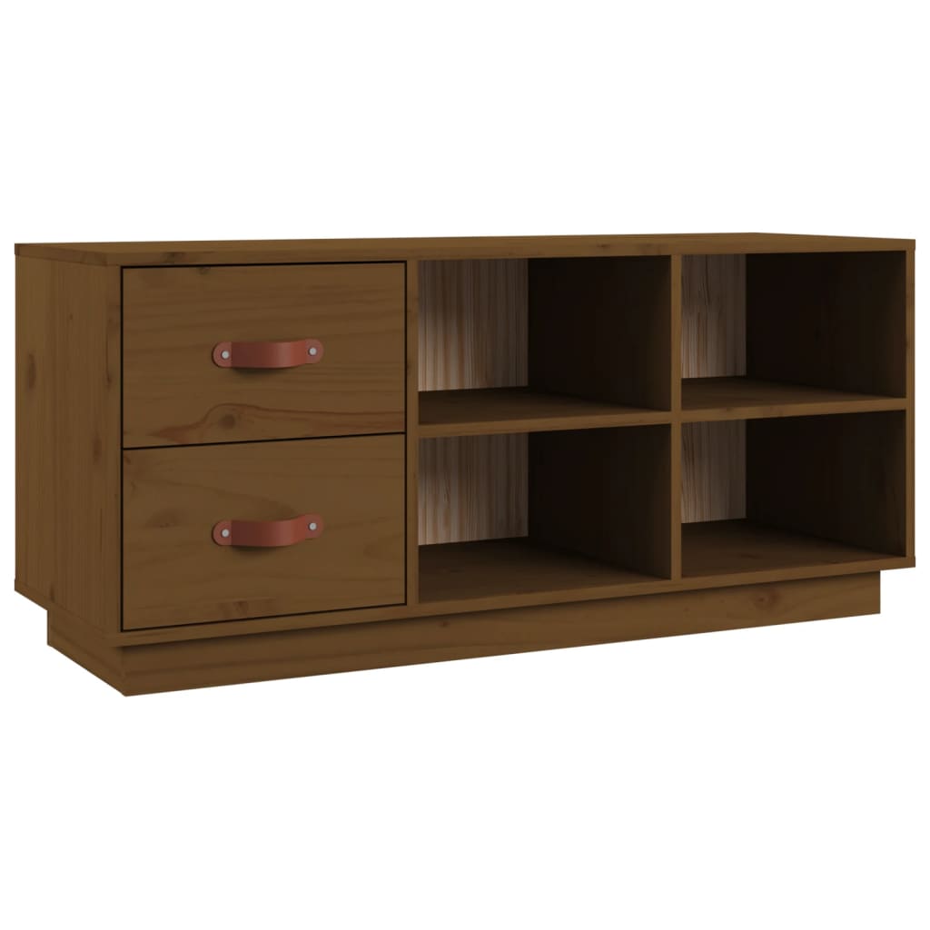 Shoe Bench Honey Brown 100x34x45 cm Solid Wood Pine