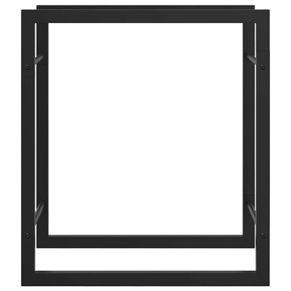 Firewood Rack Matt Black 50x28x56 cm Steel
