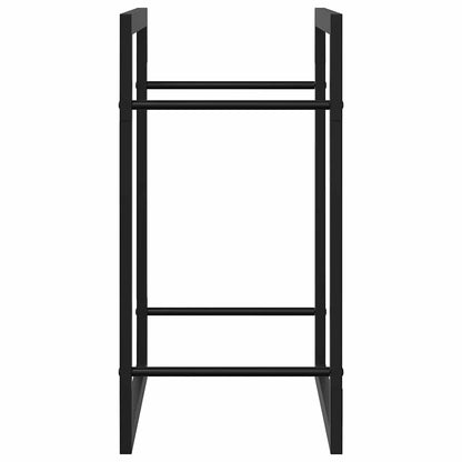 Firewood Rack Matt Black 50x28x56 cm Steel