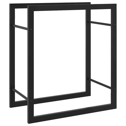 Firewood Rack Matt Black 50x28x56 cm Steel