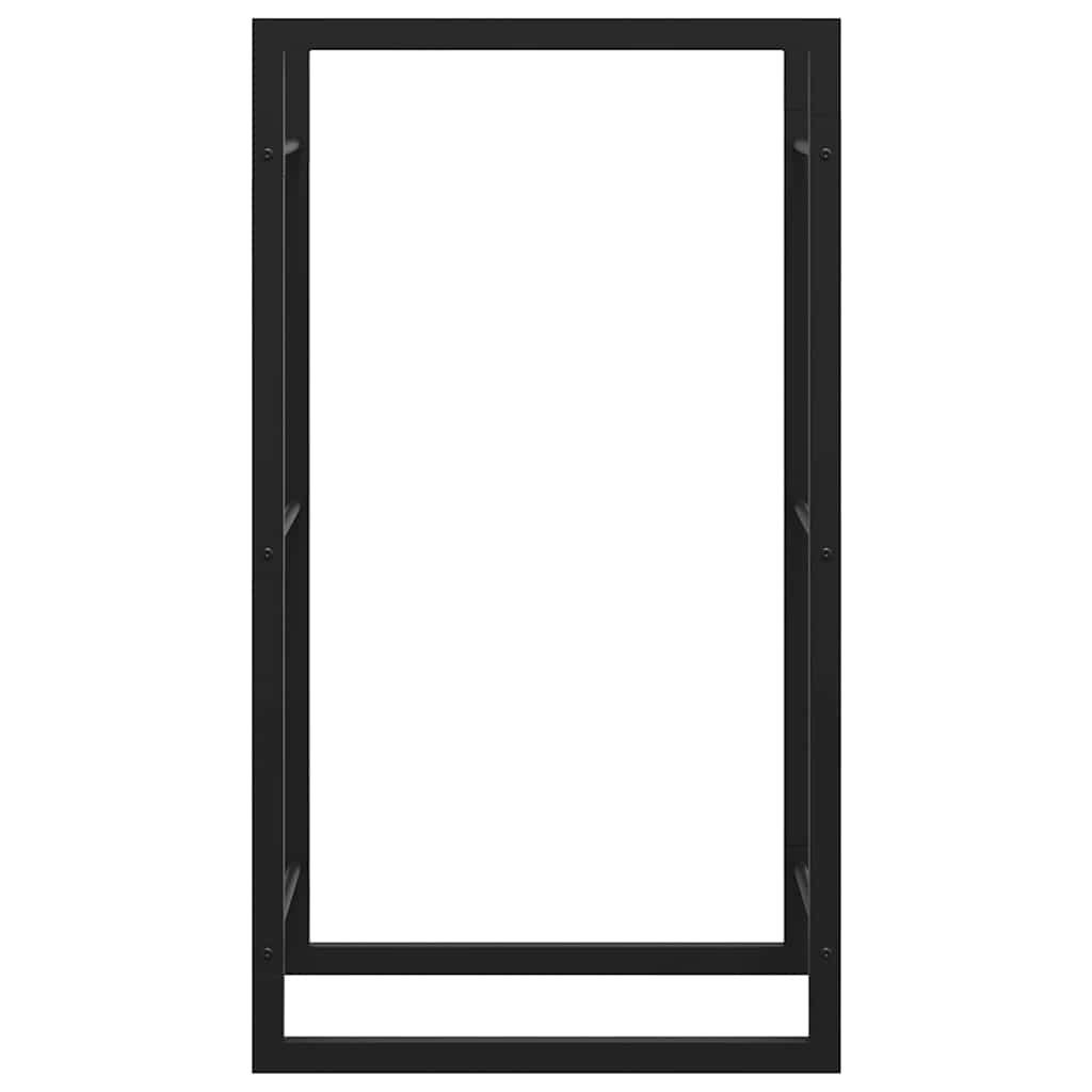Firewood Rack Matt Black 50x28x94 cm Steel