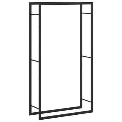 Firewood Rack Matt Black 80x28x154 cm Steel