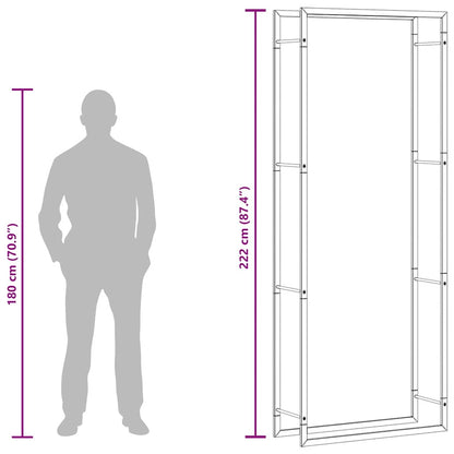 Firewood Rack Matt Black 80x28x222 cm Steel