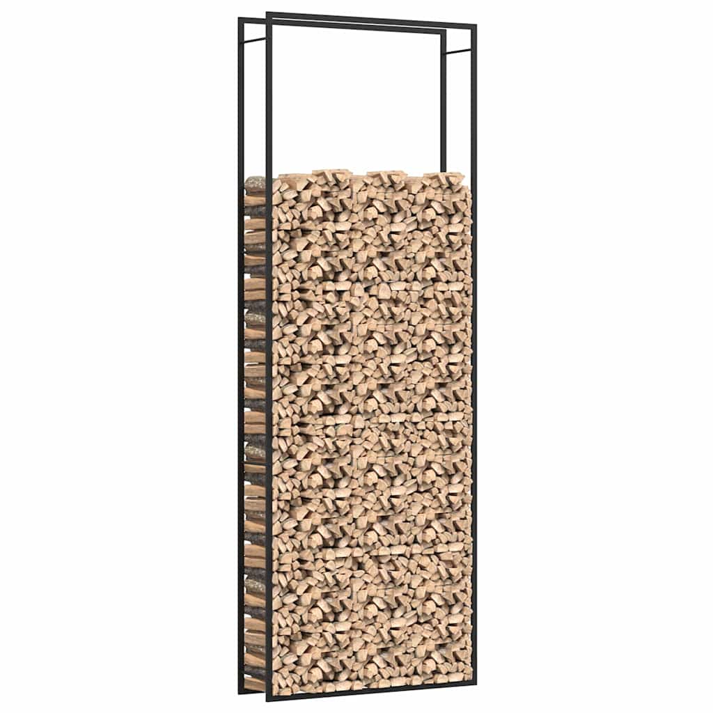 Firewood Rack Matt Black 110x28x312 cm Steel