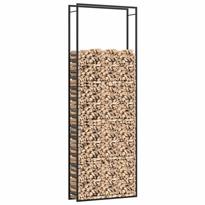 Firewood Rack Matt Black 110x28x312 cm Steel