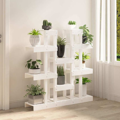 822093 vidaXL Plant Stand White 104,5x25x109,5 cm Solid Wood Pine
