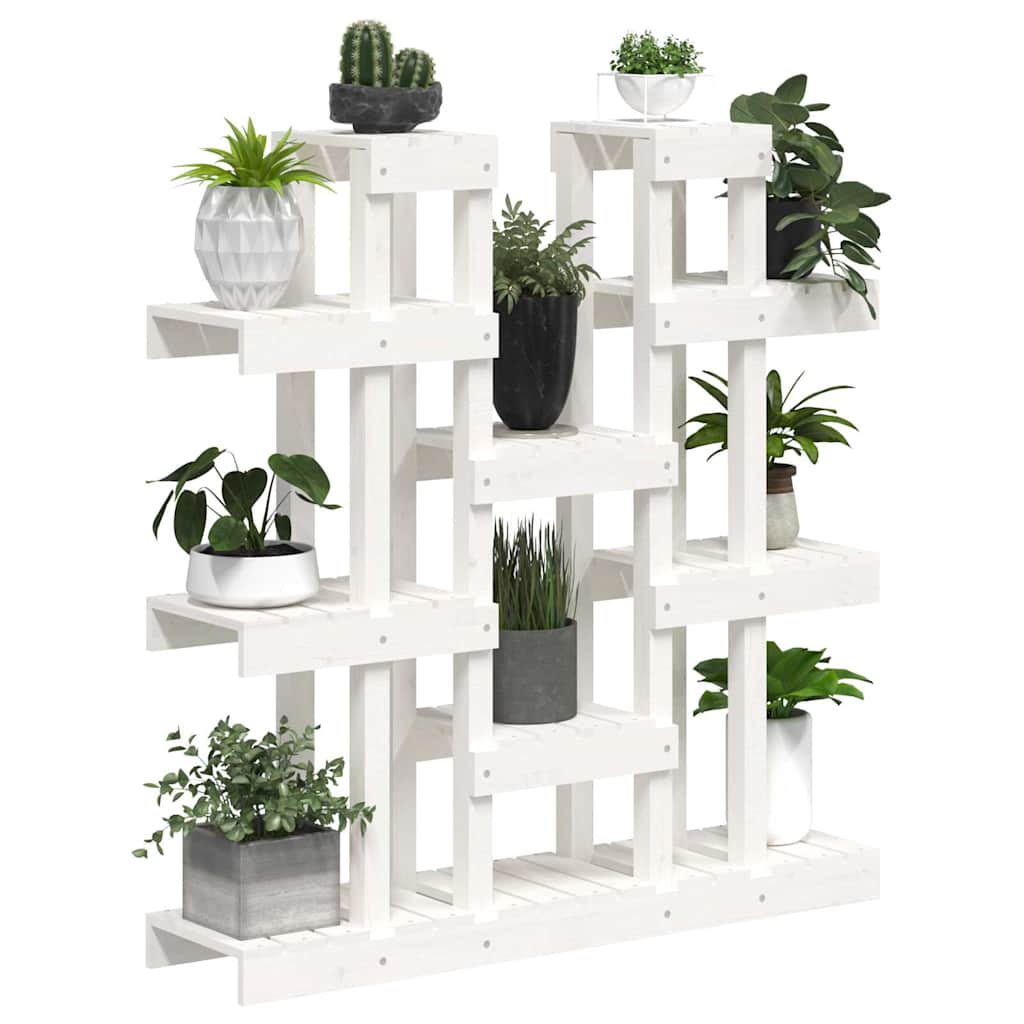 822093 vidaXL Plant Stand White 104,5x25x109,5 cm Solid Wood Pine