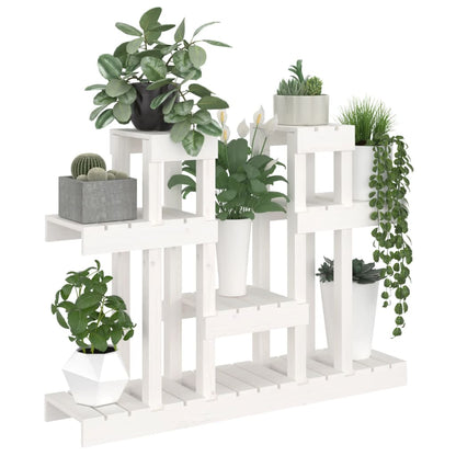 Plant Stand White 104.5x25x77.5 cm Solid Wood Pine