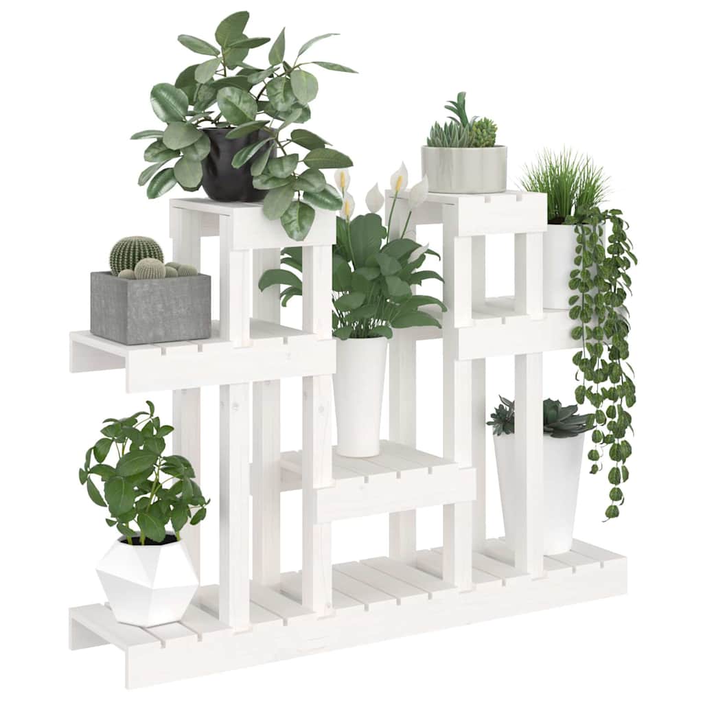 Plant Stand White 104,5x25x77,5 cm Solid Wood Pine