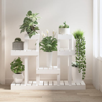 Plant Stand White 104,5x25x77,5 cm Solid Wood Pine