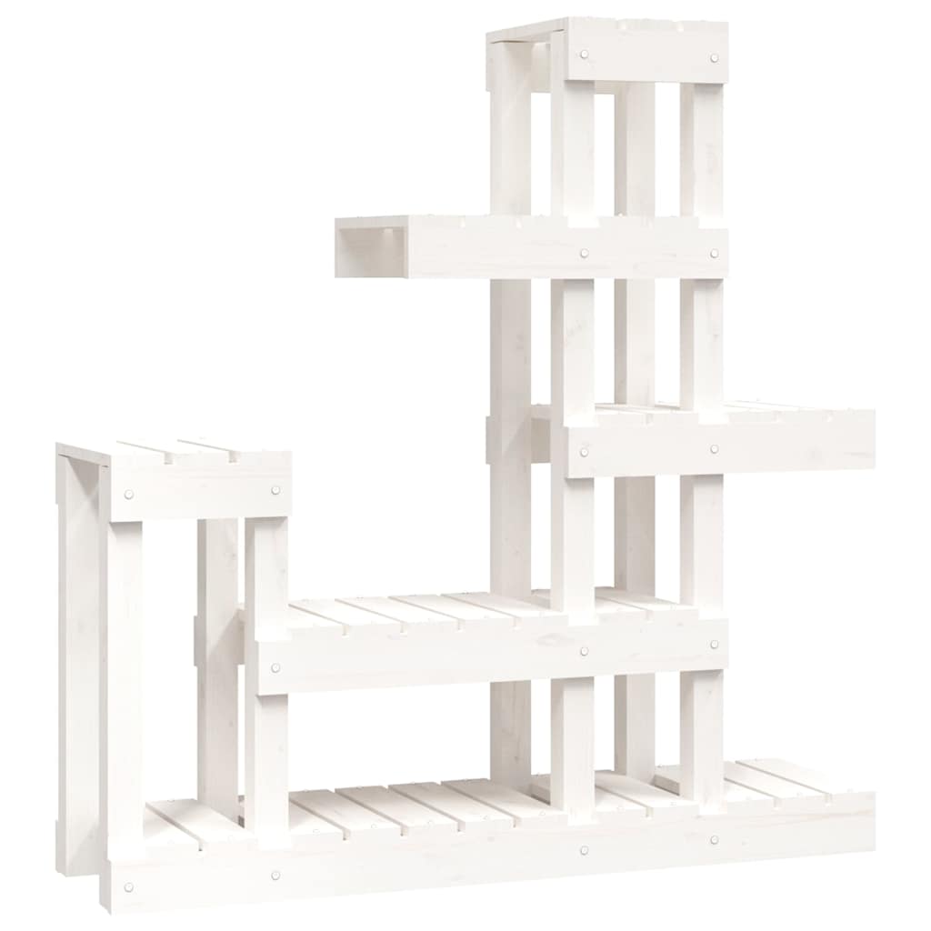 Plant Stand White 92x25x97 cm Solid Wood Pine
